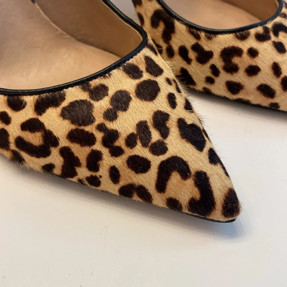 Steve Madden  Women’s Heels, fur dyed leopard print, 4.5 inch heels , Size 10 M - Picture 2 of 14